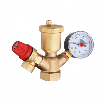 Brass Thickened Boiler Exhaust Valve With Pressure Gauge