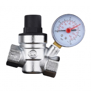 Brass Water Pressure Relief Valve with Gauge 3/4 Thread size